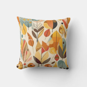 Oiseau Abstrait + Feuilles 2 en 1 Coussin décorati