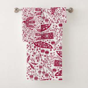 Oiseau Art Rouge Blanc