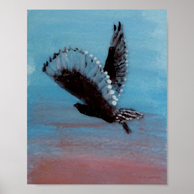 Oiseau Art Sunrise Owl Poster volant (Devant)