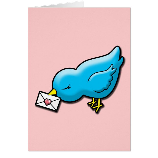 Oiseau bleu avec la lettre d'amour (Devant)