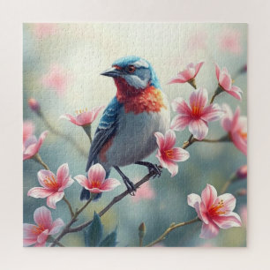 Oiseau Coloré Puzzle Floral en Pièces