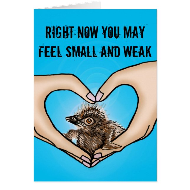 Oiseau dans des mains soulageant la carte (Devant)