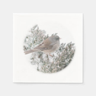 Oiseau dans les serviettes en papier d'hiver