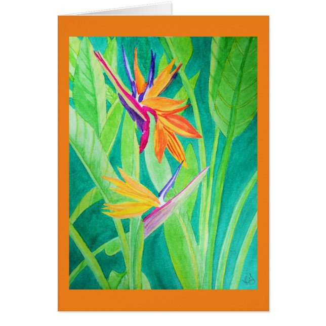 Oiseau d'aquarelle des fleurs de paradis (Devant)