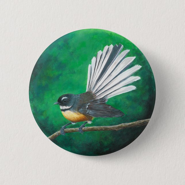 Oiseau de la Nouvelle-Zélande (piwakawaka) - Badge (Devant)
