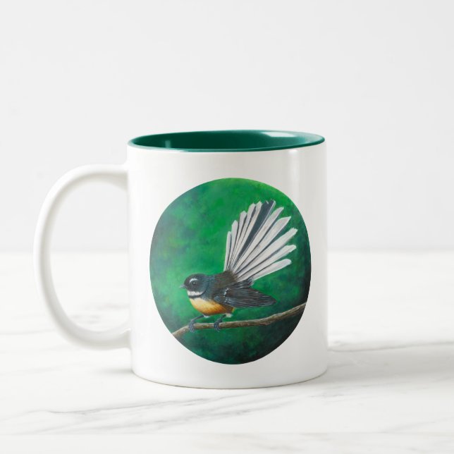 Oiseau de la Nouvelle-Zélande (piwakawaka) - Mug d (Gauche)