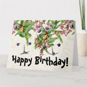 Oiseau de mer Floral Anniversaire Grande carte de 