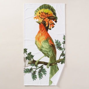 Oiseau de Paradis et fleurs exotiques sur un fond
