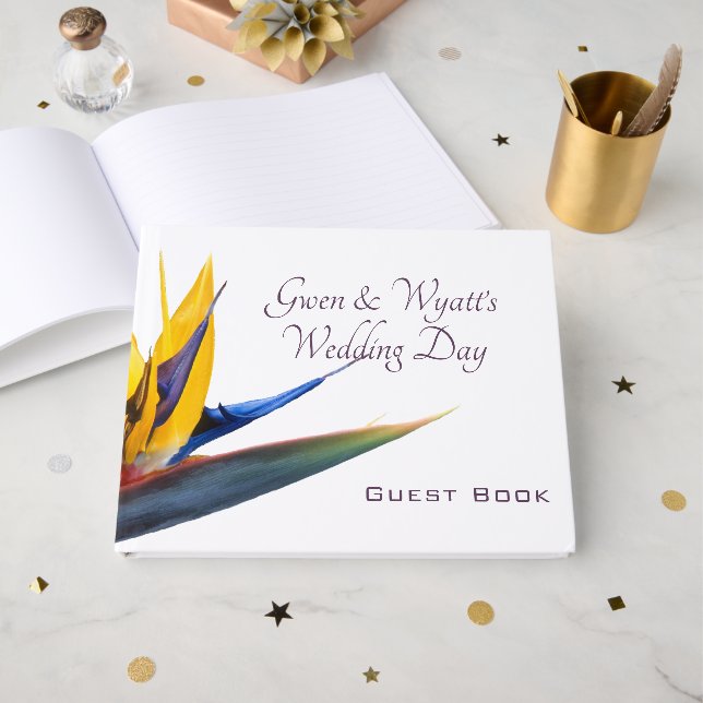 Oiseau de paradis Mariage livre d'hôtes (Recto ouvert)