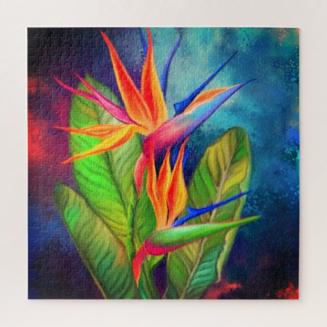 Oiseau de Paradise Fleur Puzzle Strelitzia Peintur (Vertical)