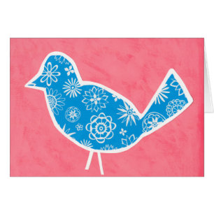 Oiseau décoratif avec Motifs sur Arrière - plan ro