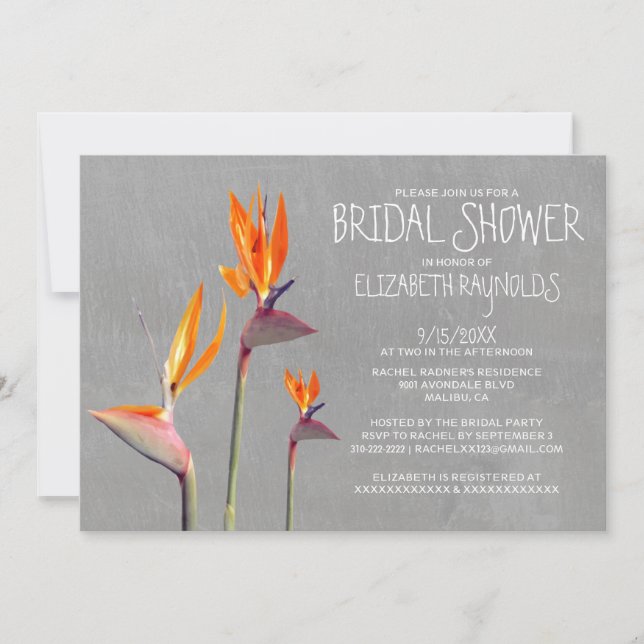 Oiseau des invitations de Fête de la mariée de (Devant)