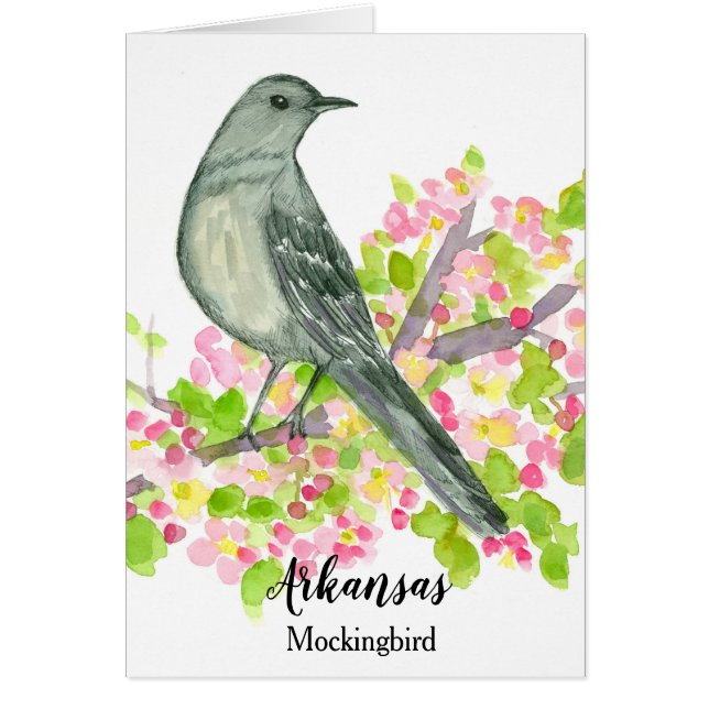 Oiseau d'État de l'Arkansas noir Mockingbird (Devant)