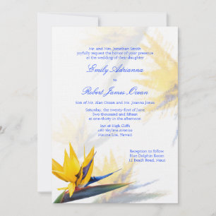 Oiseau du Paradis Faire-part de mariage hawaïenne