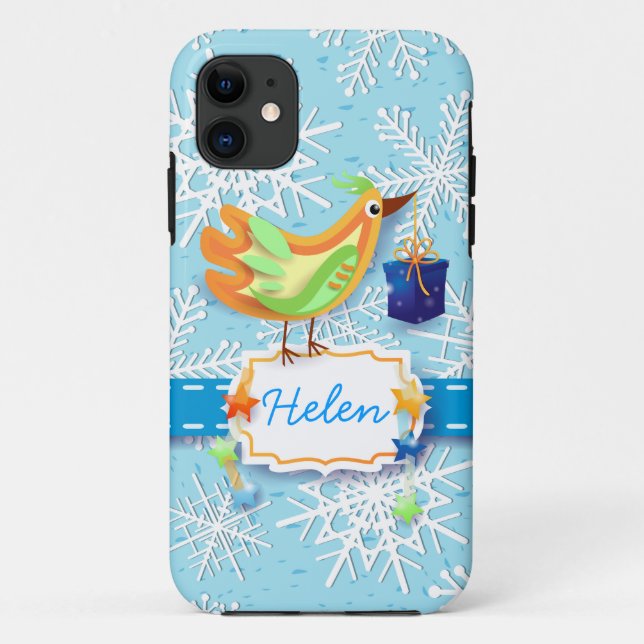 Oiseau et cadeau, coque iphone (Dos)