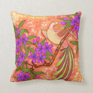 Oiseau et coussin floral de MoJo d'Américain