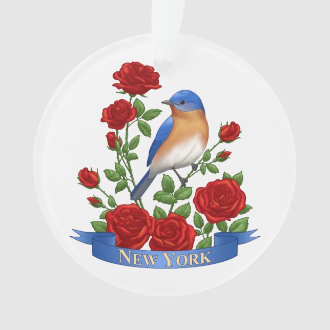 Oiseau et fleur de l'État de New York - Bluebird & (devant)