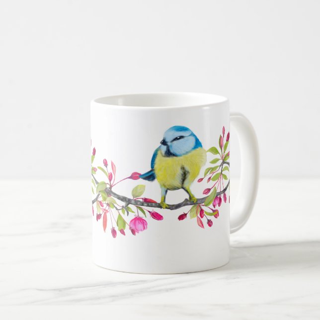  Oiseau et Fleurs, Belle Mug Delicate (Devant droit)