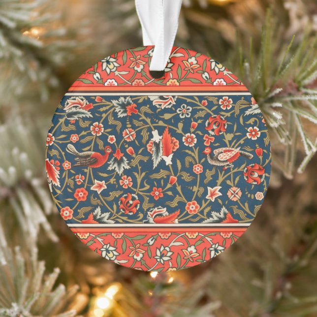 Oiseau et fleurs Perse Motif bleu rouge (Arbre)
