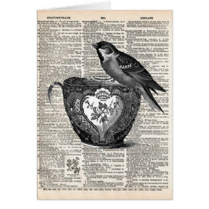 Oiseau et tasse de thé
