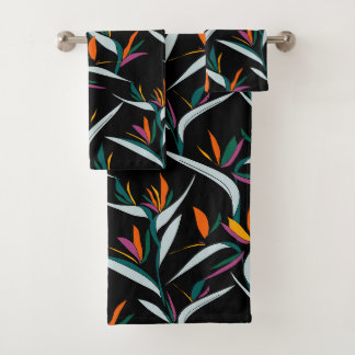 Oiseau exotique coloré de fleurs de paradis motif