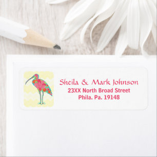 Oiseau Floral Ibis Avec Chevron Jaune