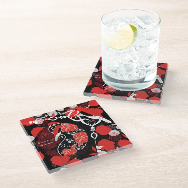 Oiseau Glass Coaster (Angled)