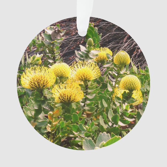 Oiseau Jaune du poinçonnage Pincushion #1 Ornement (devant)