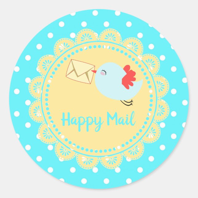 Oiseau livrant un joyeux Sticker Mail (Devant)