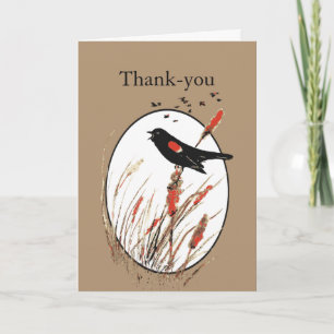 Oiseau-Noir à ailes rouges mignon de Merci