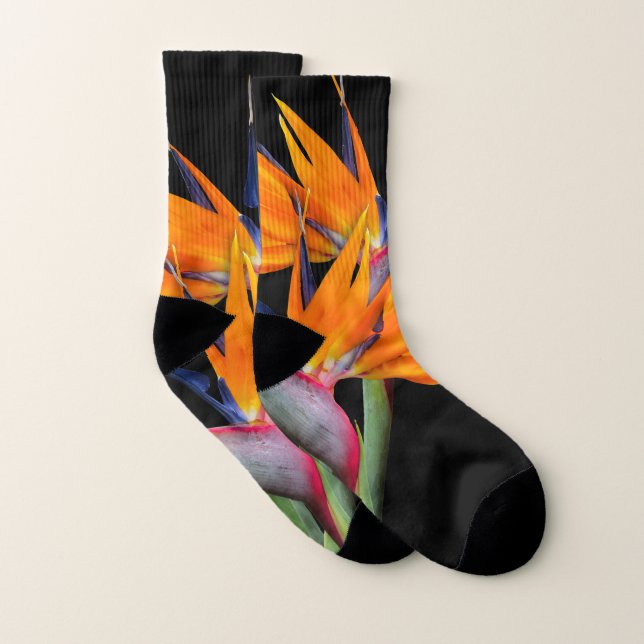 Oiseau orange de fleurs paradisiaques (Paire)