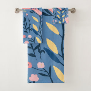 Oiseau rose mignon sur bleu gris Jeu d'oreiller