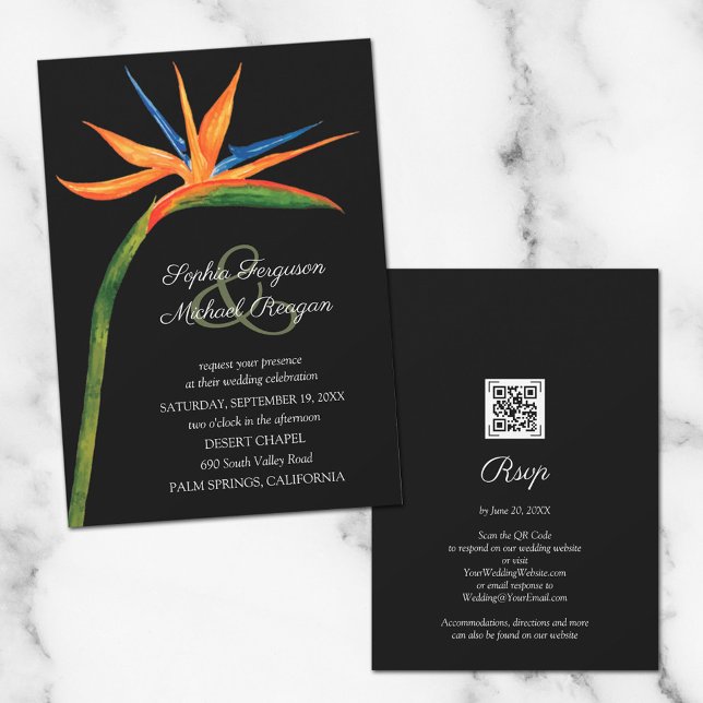 Oiseau tropical du Paradis Invitations de mariage (Créateur téléchargé)
