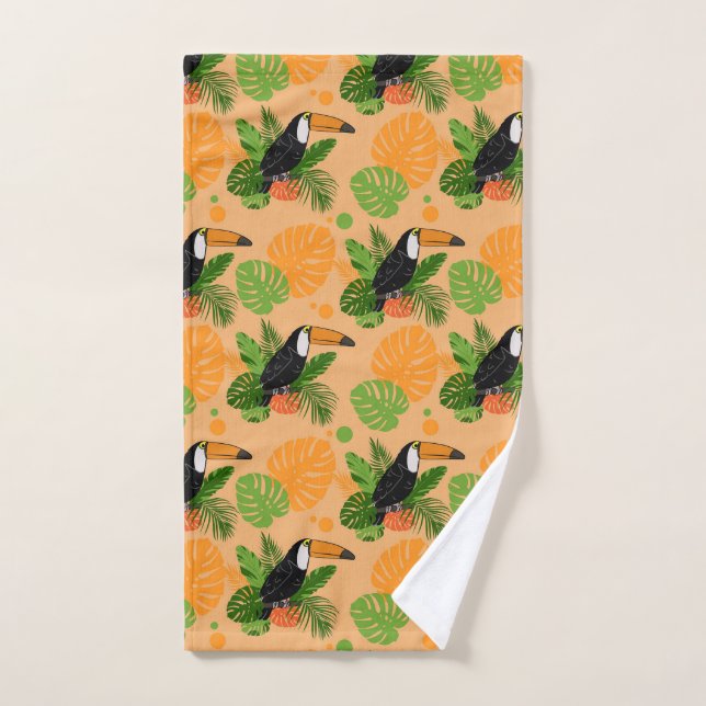 Oiseau tropical Toucan Motif sans couture (Serviette à main)