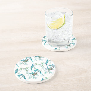 Oiseau vintage avec Moma et Papa Dessous de verre 