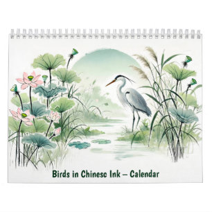 Oiseaux à l'encre chinoise – Calendrier