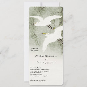 Oiseaux Aigrettes Amoureux - Faire-Part de Mariag
