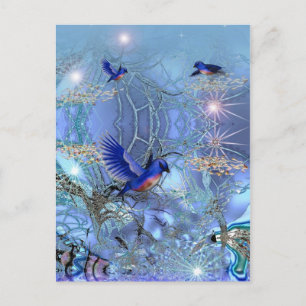Oiseaux bleus de carte postale