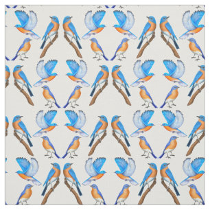 Oiseaux bleus de tissu de bonheur