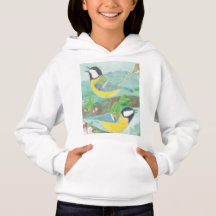 Oiseaux chantant sur une branche d'arbre en fleurs