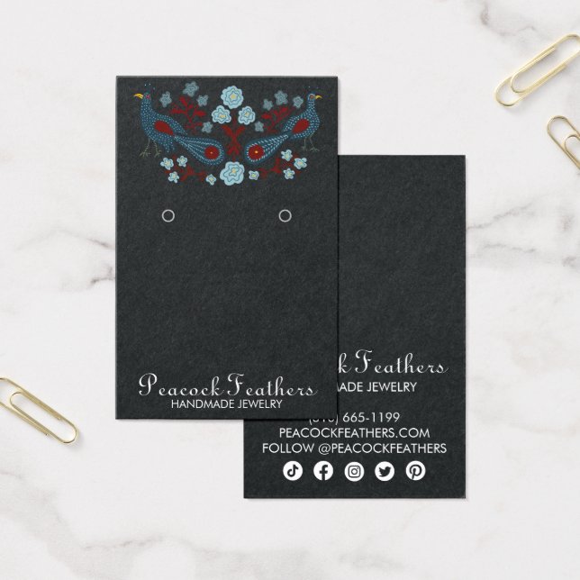 Oiseaux Collier à oreilles florales Bijoux Carte d (Bureau)
