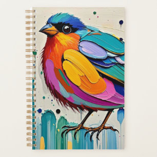 Oiseaux coloré art abstrait gras géant mignon drôl