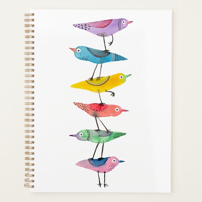 Oiseaux colorés empilés (Devant)