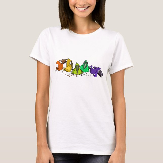 Oiseaux colorés Fantastique T-shirt (Devant)