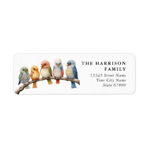 Oiseaux colorés mignons Retourner l'adresse Étique