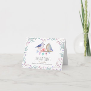 oiseaux couple bois aquarelle mariage merci