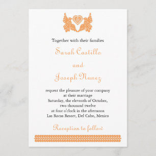 Oiseaux d'amour Papel Picado Invitation de mariage