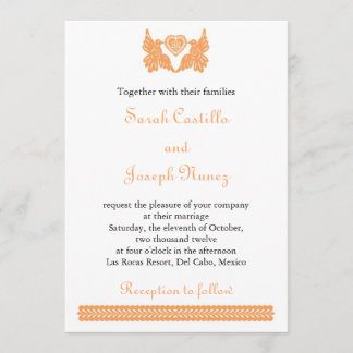 Oiseaux d'amour Papel Picado Invitation de mariage