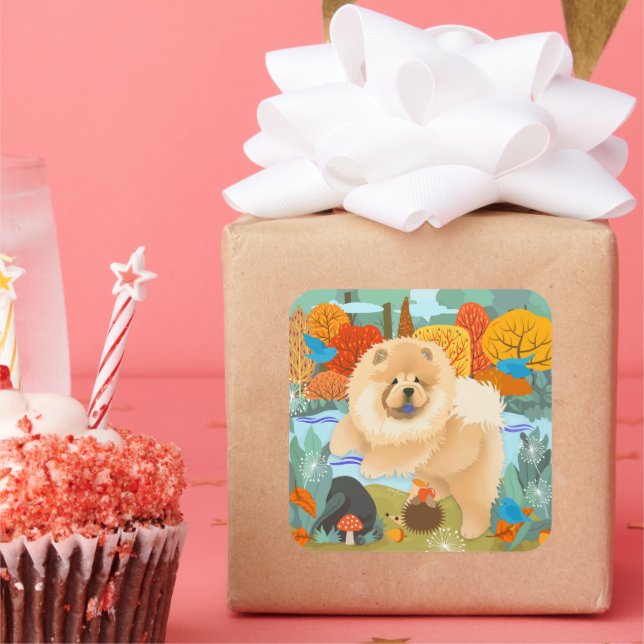 OISEAUX DE BONHEUR Stickers Chow HAPPINESS (Fête)