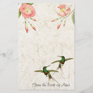 Oiseaux de colibri Animaux floraux Papeterie